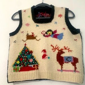 Hand knit Christmas tank